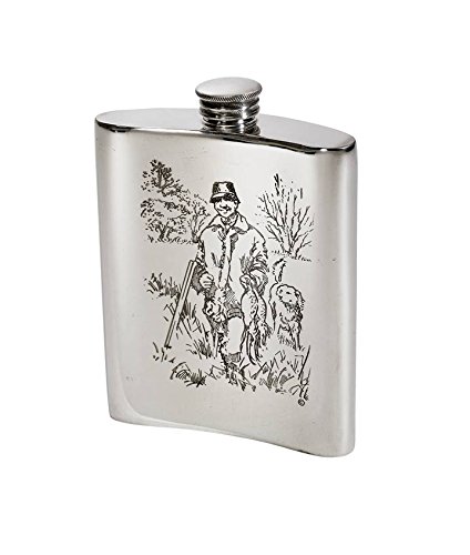 Wentworth Pewter – Flasque En étain Motif Orge, Capacité 177 Ml, Fabriqué à La Main Au Royaume-Uni