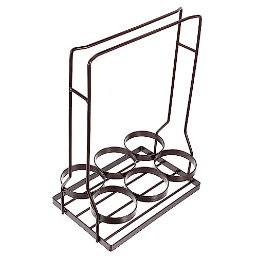 Soporte portátil para botellas de vino de hierro negro miniatura 1