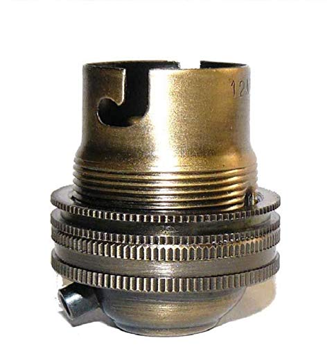 K M Electronics® Antique Brass LAMP Light Bulb Holder BC Bayonet Cap 1/2" Screw Thread