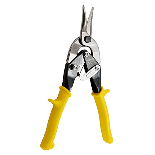 Cisaille à coupe droite ToolPro jaune pour couper la tôle précisément sans effort