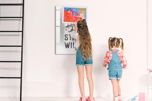 Tableau magnétique en verre avec marqueur effaçable et éponge pour affichage mural - 4