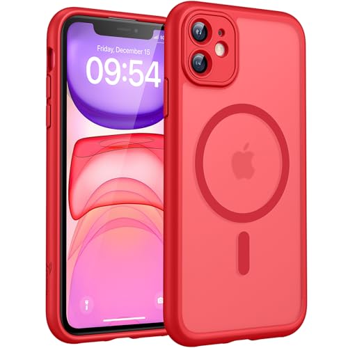 TOCOL Coque pour iPhone 11, Compatible avec MagSafe, Rouge