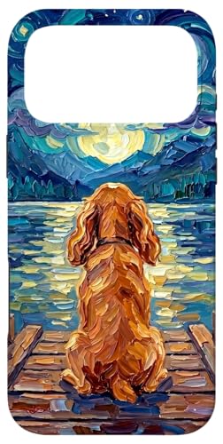 Red Cocker Spaniel On a Lakeside Dock Outdoors�A�[�g���[�N �X�}�z�P�[�X iPhone 17 Pro Max �p