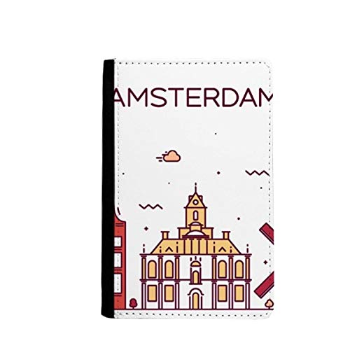 Passeport Amsterdam Plat étui de voyage et classeur de charte en simili cuir