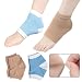 TIMESETL 2 Pairs Moisturizing Heel Socks Gel Lined Toeless Spa Socks to Heal and Treat Dry, Cracked Heels While You Sleep (Cotton, Brown and Blue)