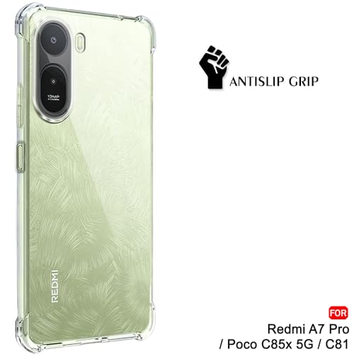 Image of TheGiftKart Transparent Crystal Clear Back Cover Case for Mi Redmi A7 Pro /Poco C85x 5G / C81 | Shockproof Soft TPU Case | Cushioned Edges for Ultimate Protection Back Cover Case (TPU, Transparent)