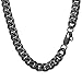 Produktbild PROSTEEL Herren Halskette 10mm breit Panzerkette Schwarz Metall plattiert Hip-Hop Street Style Schwer Kubanische Gliederkette 51cm/schwarz für Männer Jungen