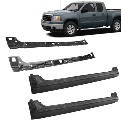 New Upgrade Steel Rocker Panels Compatible with 1999-2007 Sierra Silverado 1500 2500 Extended Cab Left & Right Side 4Pcs
