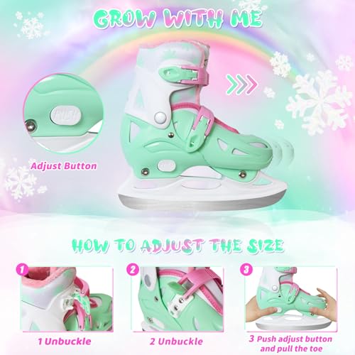 image for Nattork Ice Skates for Kids Boys Girls with Good Heat Retention, 4 Siz