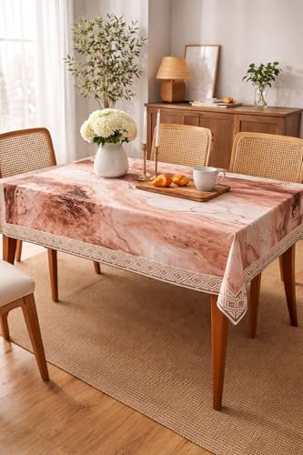 Image of AAZEEM Printed Tablecloth Soft Feel Foil Print Table Cover 4-6 Seater,Table Cover,Dining Table Cover, Table Linen,Dining Table Chair Cover,Dining Table Cover 6 Seater | Golden|36 X 54 Inches