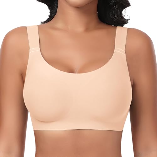 Image of Wireless Bras for Women No Underwire Seamless Full Coverage Comfortable Everyday Bra with Medium Support