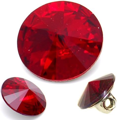 Austria Crystal 1122 Rivoli Button 11mm Light Siam by 2pcs