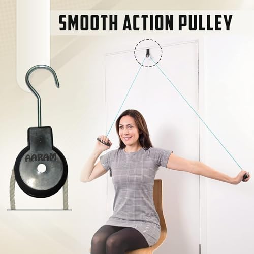Image of AARAM Overhead Hand Shoulder Pulley Equipment Kit RP-01 W /Rope For Home Gym Exercise & Physical Therapy