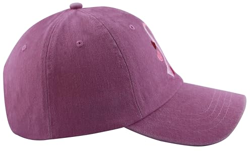 Gorra de béisbol bordada rosa con lazo para mujer miniatura 3
