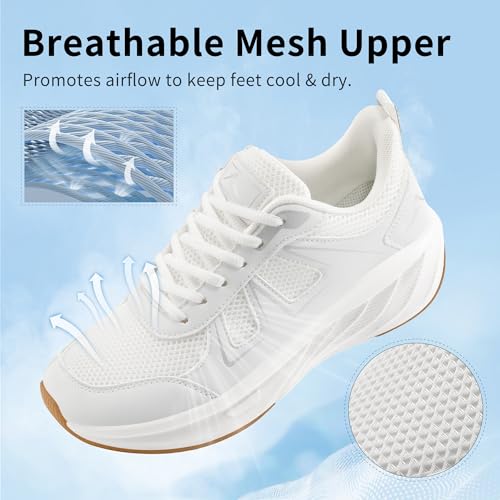 Almusen Womens Tennis Shoes for Walking: Comfort Breathable Mesh Casual Cushion Athletic Sneakers for Running Gym Training3