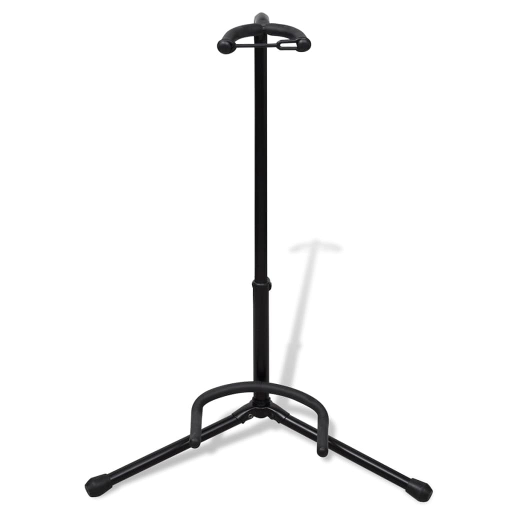 Soporte de guitarra individual ajustable de acero plegable para guitarra acústica, guitarra eléctrica, bajo, con tapas de goma antideslizantes y soporte acolchado, altura 66-80 cm