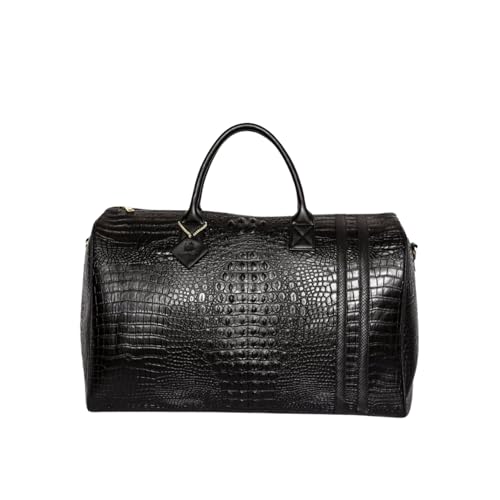 Tote&Carry Apollo 2 Duffle Bag for Travel Women & Men, TSA Approved Carry On Duffel Bag, Premium Vegan Leather w/Gold Hardware, Durable Weekender Luggage for All-Purpose Use (Black, XL)