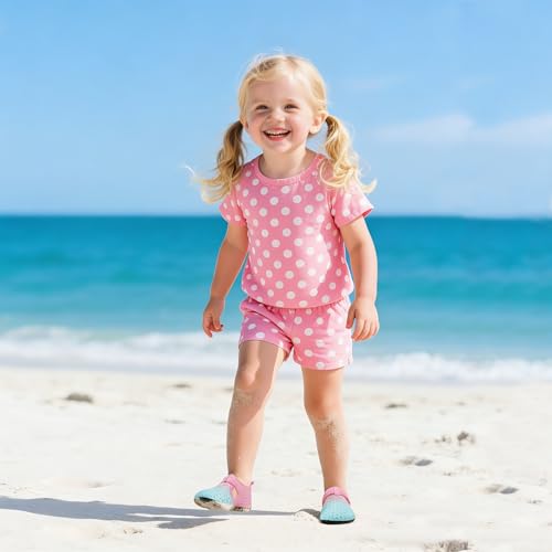 Image of LeIsfIt Kids Water Shoes Girls Boys Quick Dry Aqua Socks Breathable Swim Shoes Non-Slip Barefoot Socks for Beach Surf