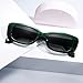 kimorn Rectangle Sunglasses for Women Men Trendy Retro Fashion Sun Glasses 90’s Vintage Square Frame K1200 (Green Frame Gradient Grey Lens, 65)