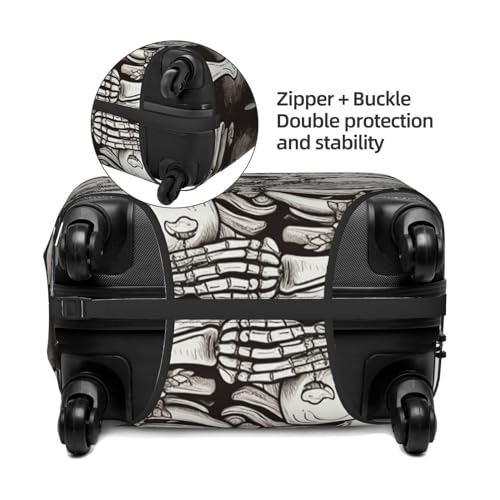 Skeleton Chef Luggage Cover Washable Suitcase Cover Tsa Approved Elastic Spandex Suitcase Protector Anti-Scratch Travel Baggage Covers Fit 18-32 Inch Luggage4