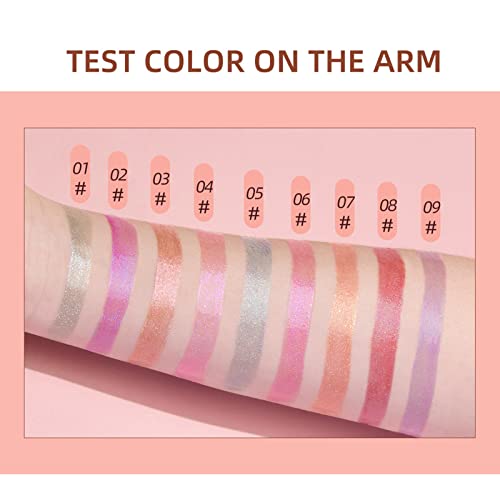 Joyeee Glitter Lip Gloss Shimmer Lipstick Set, 9PCS Diamond Shimmer Metallic Lipgloss Set, Non-Stick Cup Glitter Lip Glosses Lips Cosmetic for Women Girls, B - Image 5