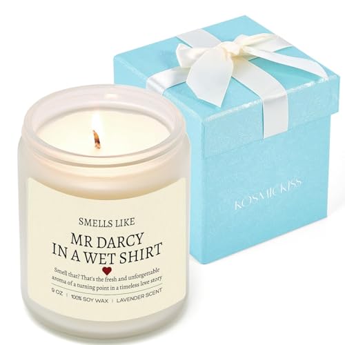 Pride and Prejudice Gifts Pride and Prejudice Merch Book Candle Book Lovers Gifts for Women Men Bookworm Librarian- Lavender Soy Wax Candle for Christmas Birthday