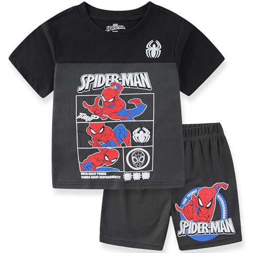 Image of Marvel Spider-Man Boys Short Sleeve T-Shirt and Shorts Set for Little and Big Kids