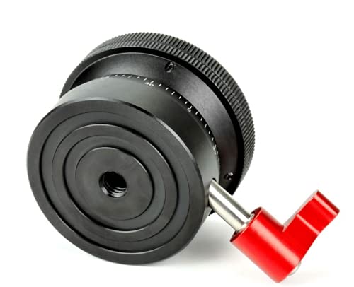 Image of E-image EI-A29 Leveling Base Ball Head | for Tripod /Monopod /Slider | Ball Leveling Base with Offset Bubble Level for DSLR Camera, Black