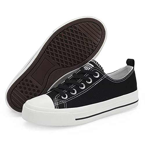 Dswed Boys Sneakers Little Kids Black Running Sport Canvas Shoes Girs Lightweight Breathable Shoes Low Top Casual Walking Shoes Size 12 #TOP6