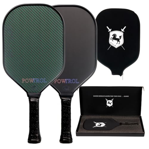 KVLR POWTROL Pickleball Paddle (Green) | USA Pickleball Approved | T700 Carbon Fiber and Aramid Fiber in One Paddle for Advanced Power & Control | Out-Think and Out-Dink Your Opponents | 2024 Model