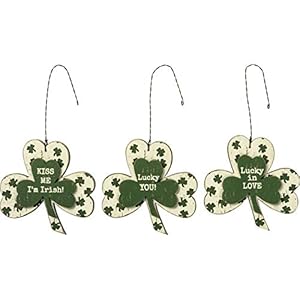 Primitives by Kathy Lucky You Lucky in Love Kiss Me Im Irish Decorative Ornament Set