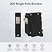 2Pcs 20 Amp 1Pole Miniature Circuit Breaker, 120/240 VAC, Single Pole Electrical Protection for Commercial and Industrial Use, 10kAIC, Black
