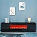 huanledaishu Modern Black Electric Fireplace TV Stand with Insert Fireplace, Living Room Furniture, Without Remote and Timer