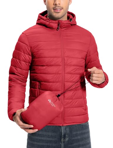 Pioneer Camp Puffer Jacket Men Lightweight Packable Down Jacket Men Hooded Insulated Thermal Warm Winter Jackets for Snow Ski