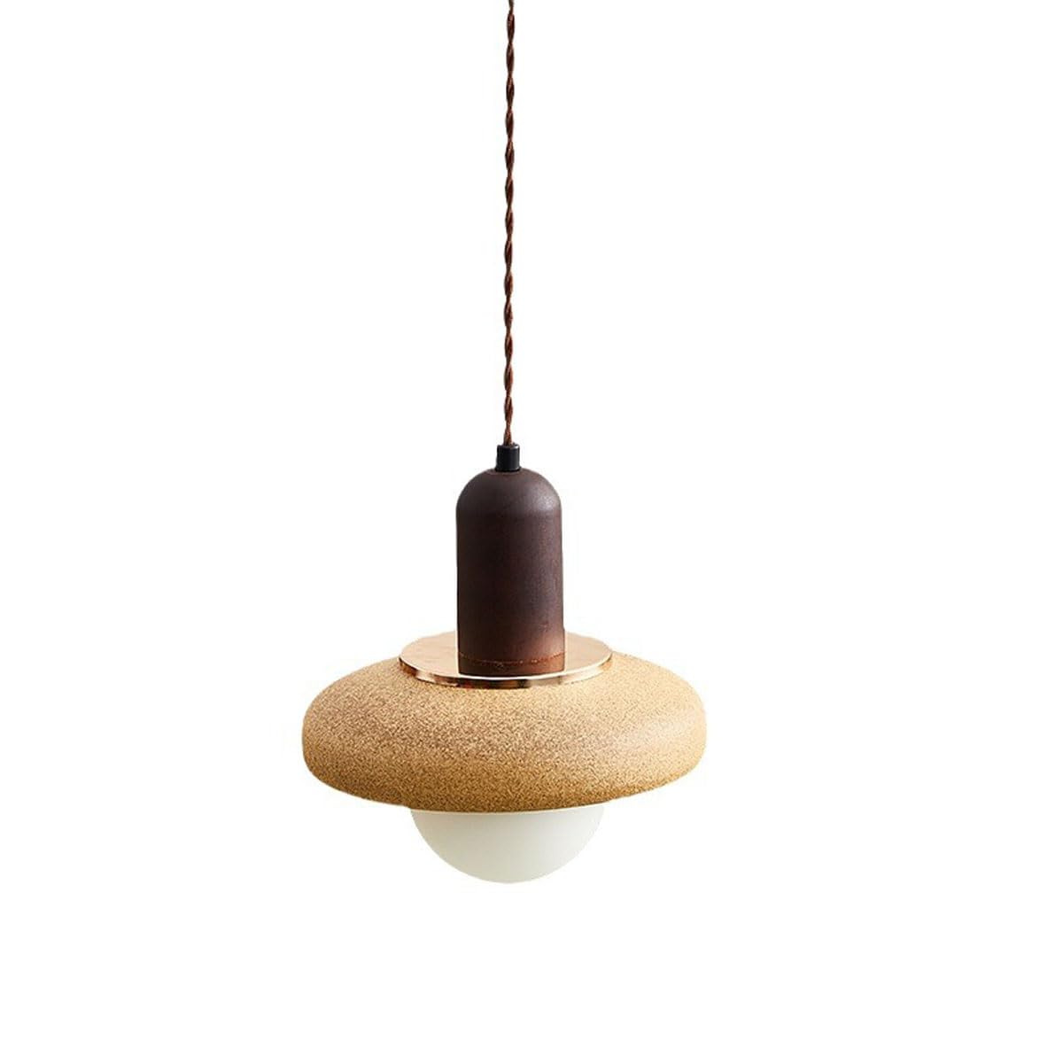 Lustre de luxe en bois wabi sabi et luminaire suspendu en verre globe pour îlot de cuisine