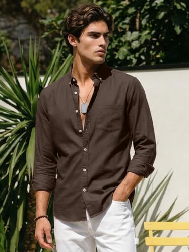 Image of Urbano Fashion Men's Cotton Full Sleeve Regular Fit Solid Oxford Shirt with Button-Down Collar