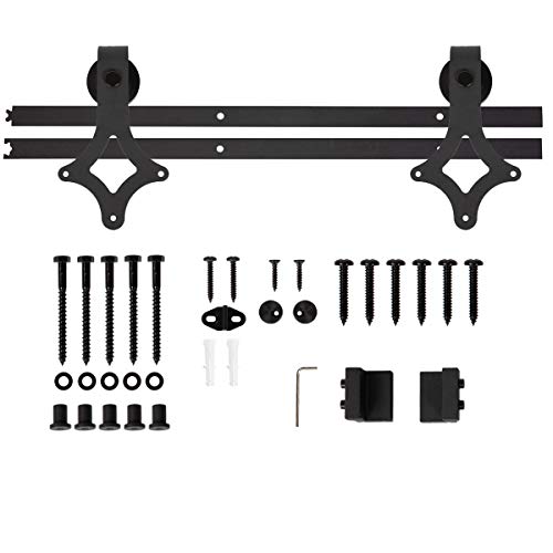 Austin & Mills AM-CH100, Black 6.6FT Rhombus-Shaped Barn Door Hardware Kit