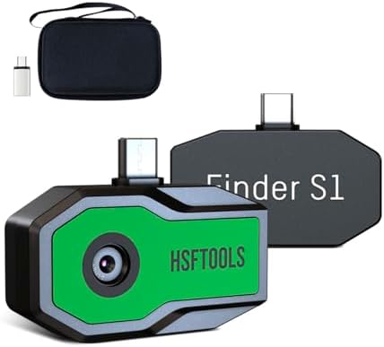Finder S1 Thermal Camera for Android,192x192 Super IR Resolution Thermal Imaging Camera,96x96 IR Resolution, Thermal Imager for Android Phones and Tablets,Carrying Case,USB-C(not for iPhone)