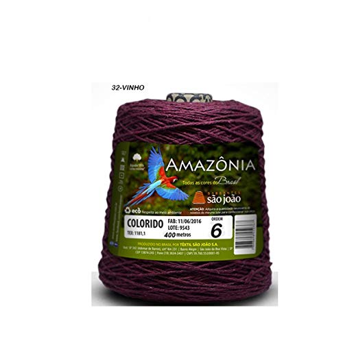 Barbante São João Amazônia 6 Fios Vinho 400 Metros