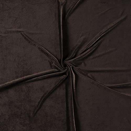 Tissu en velours extensible marron foncé de luxe rouleau de 10 mètres