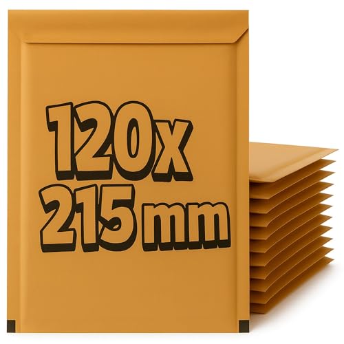 Sobres Acolchados de Burbujas, Sobres Resistentes con Burbujas, Sobres Papel Kraft, Cierre Autoadhesivo, Envuelve y Protege tus envíos, Color Marrón, Tamaño 120 x 215 mm, Pack de 100 unidades