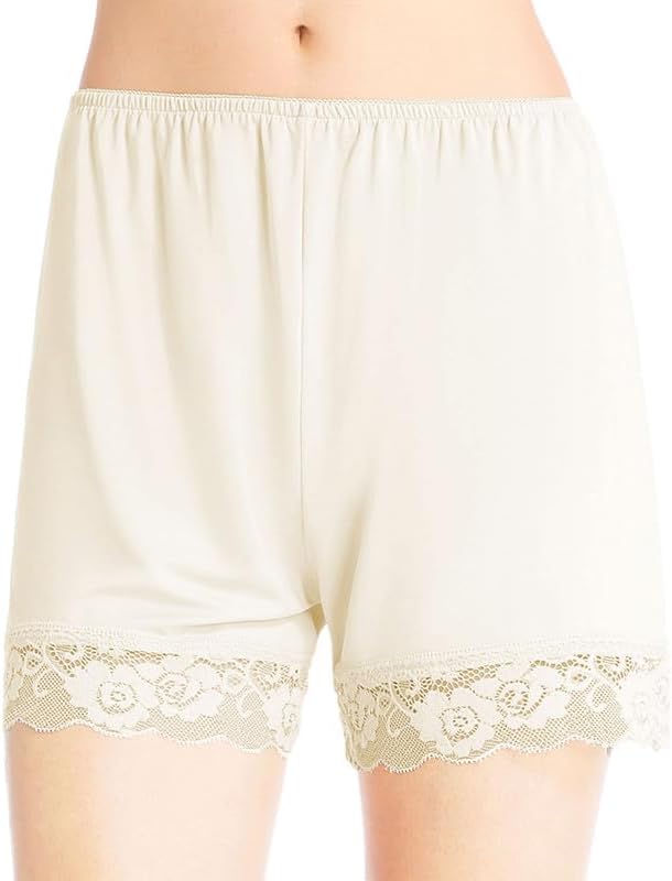 Subuteay Bloomers for Women Anti Chafing Slip Shorts Loose Pettipants with Lace Trim Mid Thigh