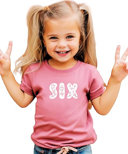 Image of Floral Numbers Ages 1-7 Birthday Girl Shirt for Baby & Toddler Youth Girls