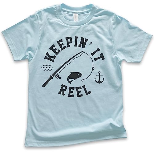 EVERTREE CLOTHING Keepin' It Reel Shirt, Youth Kids Girl Boy T-Shirt, Fishing Shirt, Fish Pun Shirt