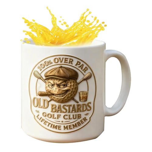 Genérico Lustige Golf-Tasse, 350 ml, Keramikbecher, heiße Schokolade, für Golfer, Clubs, Büro, Geburtstagsgeschenke, Weihnachten, Ruhestand, Vater,...