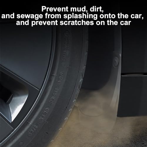 Image of JSCARLIFE Mud Flaps Kit for T-esla Model 3 2017-2023 Premium Front Rear Set, Mud Flaps Splash Guards Mudguards Protective Fender 4pcs, Moulded Full Protection Set Splash Mud Guards
