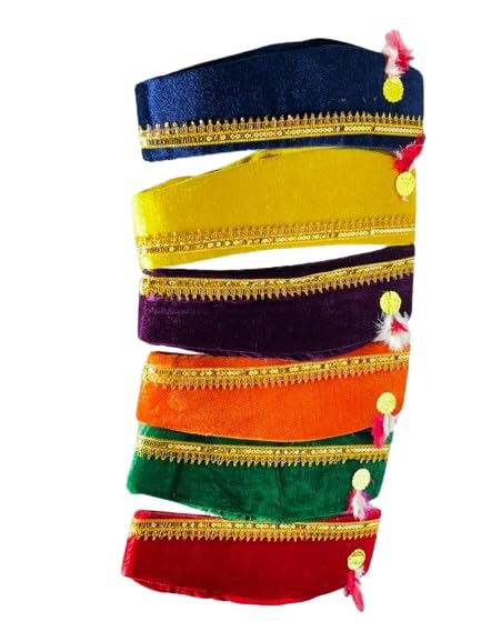 BB Anarkali cap with feather/Qawalli topi/puree velvet anarkali topi for men women dance performance republic day kitty party theme wedding multicolour-picture-37