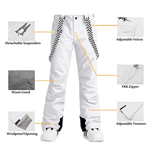 Gsou Snow Women's Ski Jacket And Pants Waterproof Windproof Snowsuit Snowboarding Snow Coat Insulated Winter Warm,Mountain White M #TOP4