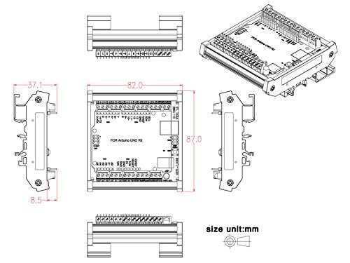 Interface de montage rail DIN pour carte Arduino UNO R3 - 6