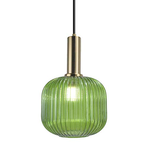 Easygame - Lámpara colgante de cristal, diseño vintage, color verde